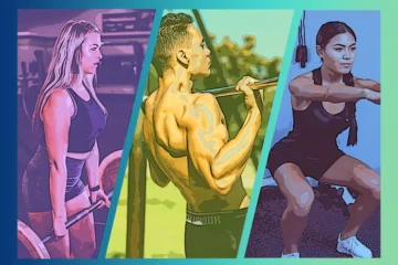 Illustration of three athletes exercising.