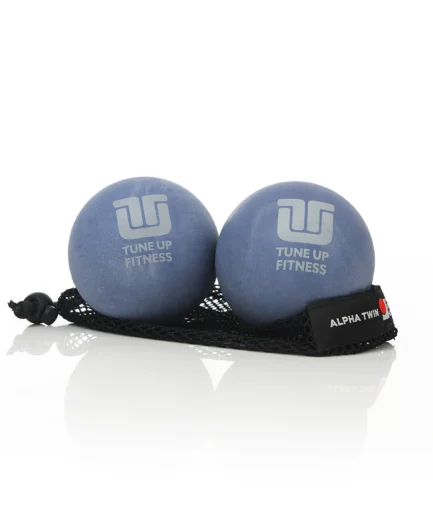 ALPHA Twin Set self-massage therapy balls in a tote bag for muscle relief, posture boosting, and relaxation