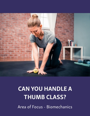 A person contemplating whether they can manage a class focused on thumb techniques or skills.