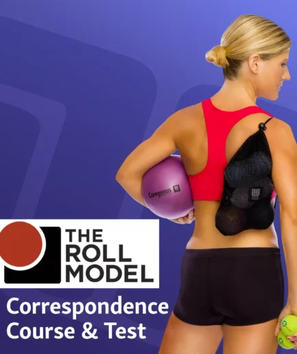 Roll Model Method Correspondence Course Keyart - photo of women with full Tune Up Fitness therapy ball kit