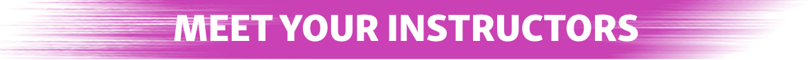 "Meet Your Instructors" text displayed on a pink background, featuring a sleek and approachable design to inspire connection and guidance in learning.