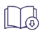 A simple line-art icon representing a book with a download arrow.