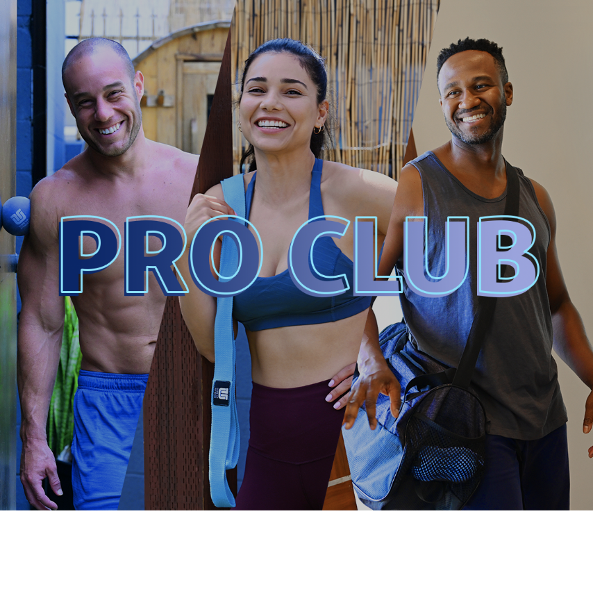 A diverse group of individuals participating in a dynamic fitness class, showcasing teamwork and motivation in a pro club setting.