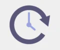 fast-turnaround-icon-web-1 Clock with circular arrow icon, representing fast turnaround or quick order processing.