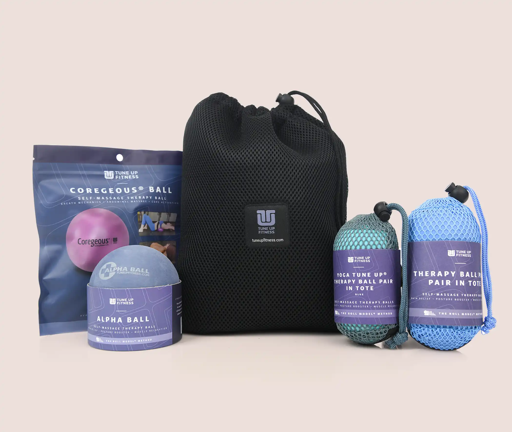 Roll Model Starter Kit Tune Up Fitness Roll Model Starter Kit featuring therapy balls, carry pouches, and a storage bag for self-massage, mobility, and recovery.
