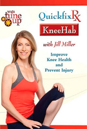 yoga-tune-up-quickfix-rx-kneehab-copy-1 Quickfix Rx KneeHab cover featuring a woman seated in activewear with one hand on her knee, with text about improving knee health and preventing injury.Quickfix Rx KneeHab cover featuring a woman seated in activewear with one hand on her knee, with text about improving knee health and preventing injury.