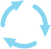 Cycle Tune Up Fitness Pro Development Circular arrow cycle icon representing a continuous process or rotation.