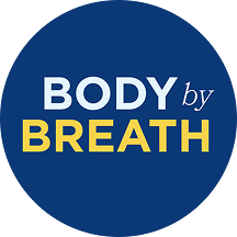 bbb_development tack logo Circular logo for “BODY by BREATH” with bold white and yellow typography on a dark blue background.